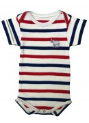 WHITE, RED AND BLUE STRIPED BABY SUIT